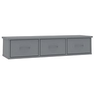 Wall shelf with drawers grey 88 × 26 × 18,5 cm chipboard - Shelf