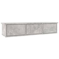 Wall shelf with drawers grey 88 × 26 × 18,5 cm chipboard - Shelf