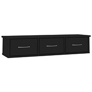 Wall shelf with drawers black with gloss 88 × 26 × 18,5 cm - Shelf