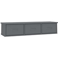 Wall shelf with drawers grey with gloss 88 × 26 × 18,5 cm - Shelf