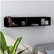 Wall mounted CD shelf black 100 × 18 × 18 cm chipboard - Shelf