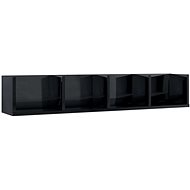 Wall shelf for CD black high gloss 100x18x18cm chipboard - Shelf