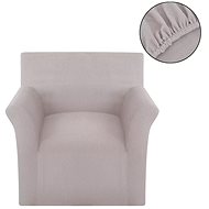 Stretch chair cover, beige polyester, rib knit - Cover