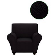 Stretch cover for armchair, black polyester jersey - Cover