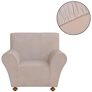 Stretch cover for armchair, beige polyester jersey - Cover