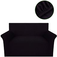 Stretch sofa cover, brown polyester, rib knit - Cover