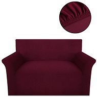 Stretch sofa cover, burgundy polyester, rib knit - Cover