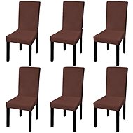 Smooth stretch chair covers 6 pcs brown - Chair Cover