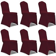 Chair covers stretch burgundy 6 pcs - Chair Cover