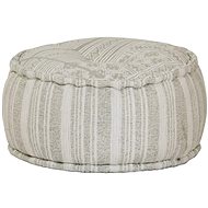 Seating pouf round cotton pattern handmade 50 × 25 cm green - Ottoman