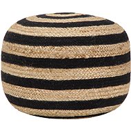 Handmade seating pouf black 45 × 30 cm jute - Ottoman