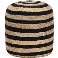 Handmade seating pouf black 40 × 45 cm jute - Ottoman