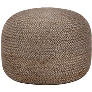 Handmade seating pouf light grey 45 × 30 cm jute - Ottoman