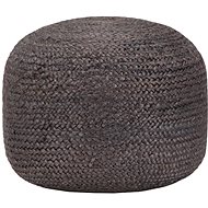 Handmade seating pouf dark grey 45 × 30 cm jute - Ottoman