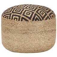 Handmade seating pouf black 45 × 30 cm jute - Ottoman