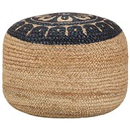 Handmade seating pouf blue 45 × 30 cm jute - Ottoman