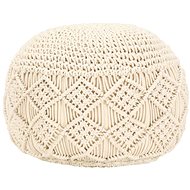 Handmade seating pouf macrame 45 × 30 cm cotton - Ottoman