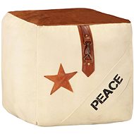 Sand pouf 40 × 40 × 40 cm cotton canvas and leather - Ottoman