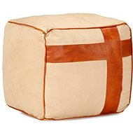 Sand pouf 40 × 40 × 40 cm cotton canvas and leather - Ottoman