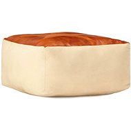 Sand pouf 60 × 60 × 30 cm cotton canvas and leather - Ottoman