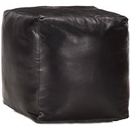 Seating pouf black 40 × 40 × 40 cm genuine goat leather - Ottoman