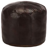 Seating pouf dark brown 40 × 35 cm genuine goat leather - Ottoman