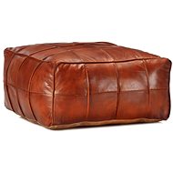 Seating pouf bronze 60 × 60 × 30 cm genuine goatskin - Ottoman
