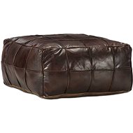 Seating pouf dark brown 60 × 60 × 30 cm genuine goat leather - Ottoman