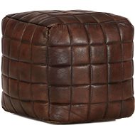 Seating pouf dark brown 40 × 40 × 40 cm genuine goatskin - Ottoman