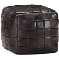 Seating pouf black 40 × 40 × 40 cm genuine goat leather - Ottoman