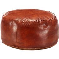 Seating pouf bronze 60 × 30 cm genuine goatskin - Ottoman