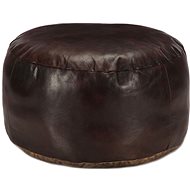 Seating pouf dark brown 60 × 30 cm genuine goat leather - Ottoman