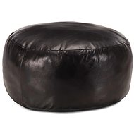 Seating pouf black 60 × 30 cm genuine goat leather - Ottoman