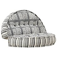 Pouf 100 × 20 cm grey striped textile - Cushion