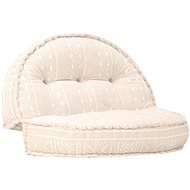 Pouf 100 × 20 cm beige textile - Cushion