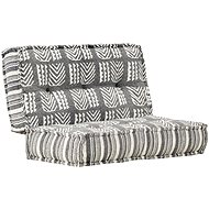 Pouf 100 × 100 × 20 cm grey striped textile - Cushion
