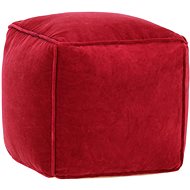 Cotton velvet pouf 40 × 40 × 40 cm ruby red - Cushion