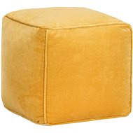 Cotton velvet pouf 40 × 40 × 40 cm yellow - Cushion