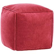 Cotton velvet pouf 40 × 40 × 40 cm red - Cushion