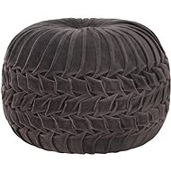 Cotton velvet pouf 40 × 30 cm anthracite - Cushion