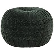 Cotton velvet pouf 40 × 30 cm green - Cushion