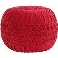 Cotton velvet pouf 40 × 30 cm red - Cushion