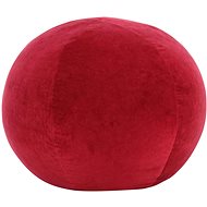 Cotton velvet pouf 50 × 35 cm red - Cushion