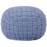 Blue knitted pouf 50 × 35 cm cotton - Cushion