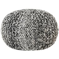 Hand knitted sofa pouf dark grey 50x35 cm woolen look - Cushion