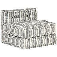 Modular pouf grey striped textile - Cushion