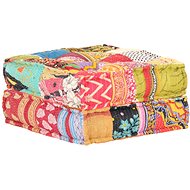 Pouf 60 × 70 × 36 cm patchwork textile - Cushion