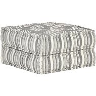 Pouf 60 × 70 × 36 cm grey striped textile - Cushion