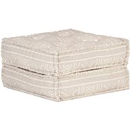 Pouf 60 × 70 × 36 cm beige textile - Cushion