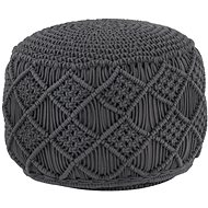 Handmade seating pouf macramé anthracite 45 × 30 cm cotton - Cushion